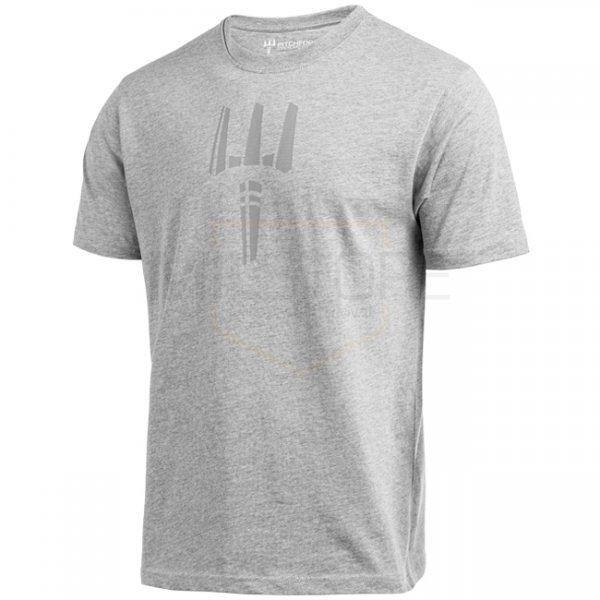 Pitchfork Trident Print T-Shirt - Heather Grey - 2XL