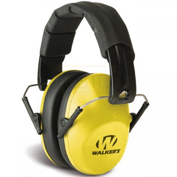 Walkers Low Profile Folding Earmuff - Yellow