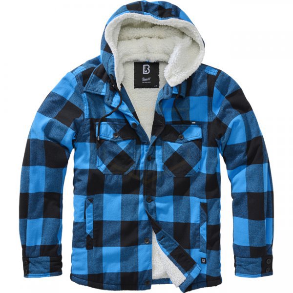 Brandit Lumberjacket Hooded - Black / Blue - 7XL