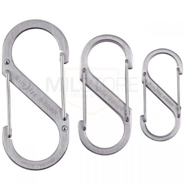 Nite Ize S-Biner Stainless Steel Dual Carabiner 3 Pack - Silver