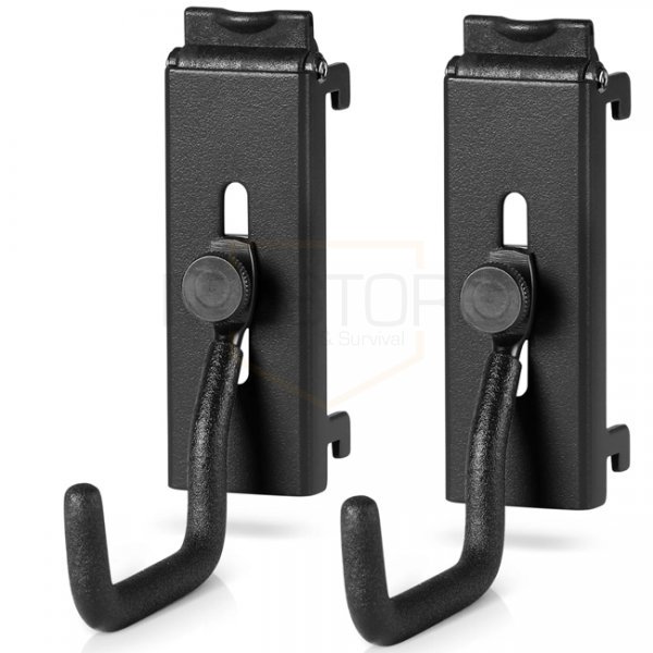 Savior Equipment Wall Rack System Adjustable J-Hook 2 Pack - Black