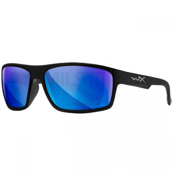 Wiley X WX Peak Captivate Polarized Blue Mirror - Black