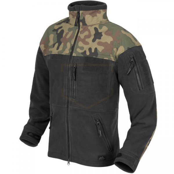 Helikon-Tex Polish Infantry Fleece Jacket - Black / PL Woodland - L