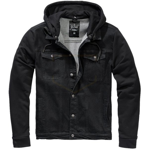 Brandit Cradock Denim Sweat Jacket - Black / Black - M