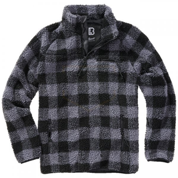 Brandit Teddyfleece Troyer - Black / Grey - 3XL