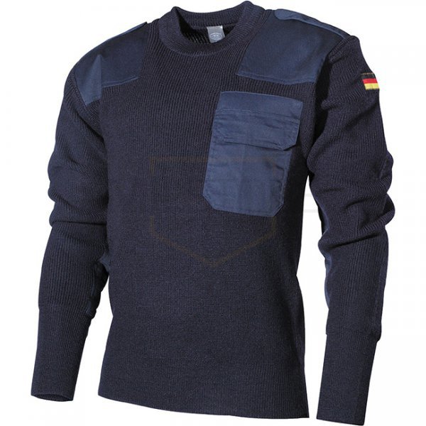 MFH BW Pullover Chest Pocket Wool - Blue - 60