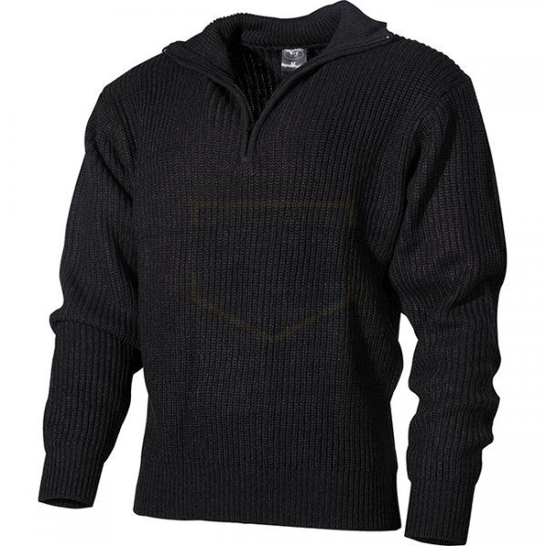 MFH TROYER Zippered Pullover - Black - 3XL