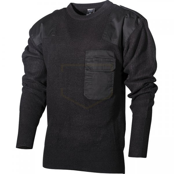 MFH BW Pullover Chest Pocket Polyacryl - Black - 48