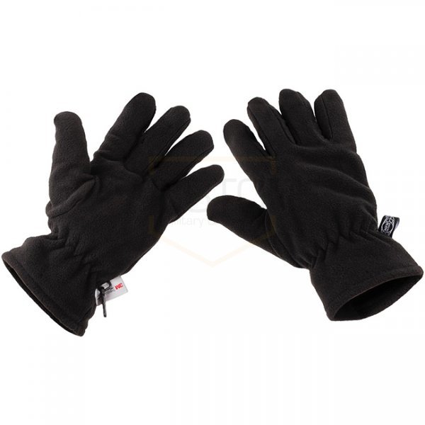 MFH Fleece Gloves 3M Thinsulate - Black - M