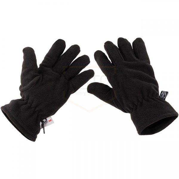 MFH Fleece Gloves 3M Thinsulate - Black - 2XL