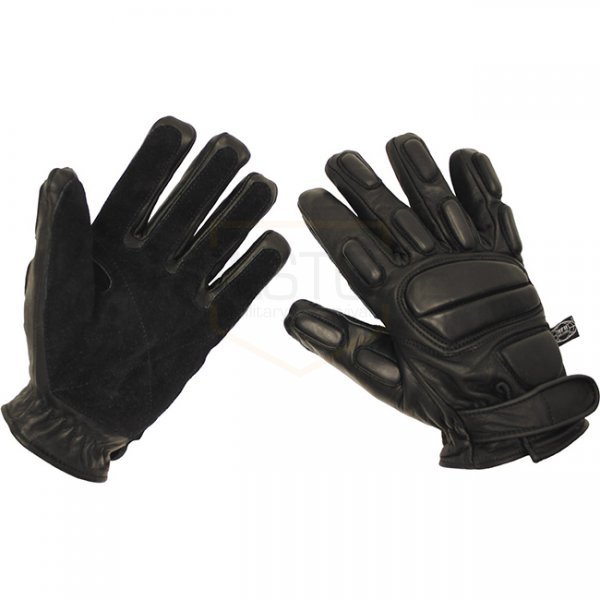 MFH Leather Gloves Protect Cut-Resistant - Black - M