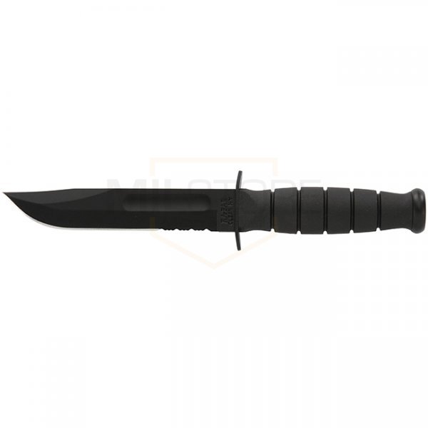 Ka-Bar Short Fighting Utility Knife Serrated Clip Point Blade & Hard Plastic Sheath