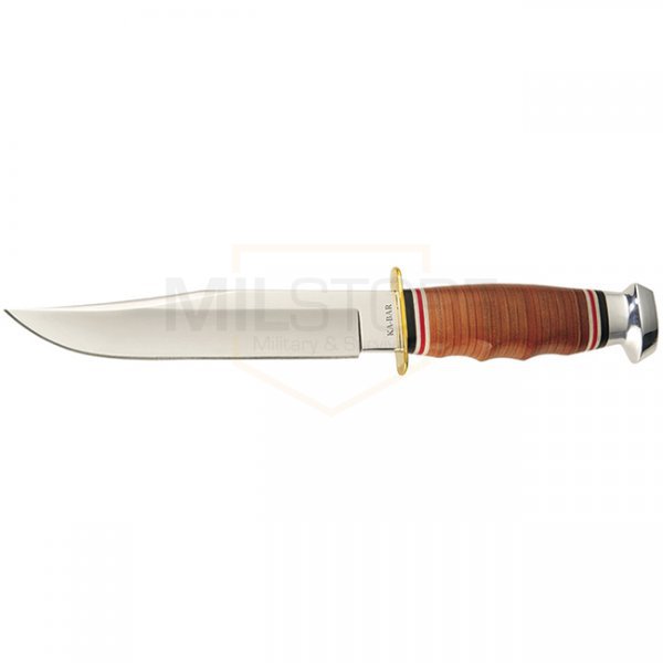 Ka-Bar Stacked Leather Handle Bowie Knife