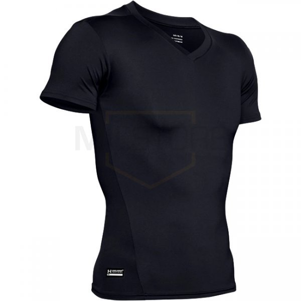 Under Armour Mens Tactical HeatGear Compression V-Neck T-Shirt - Black - 2XL