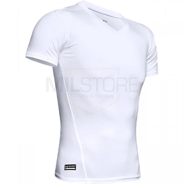 Under Armour Mens Tactical HeatGear Compression V-Neck T-Shirt - White - 2XL