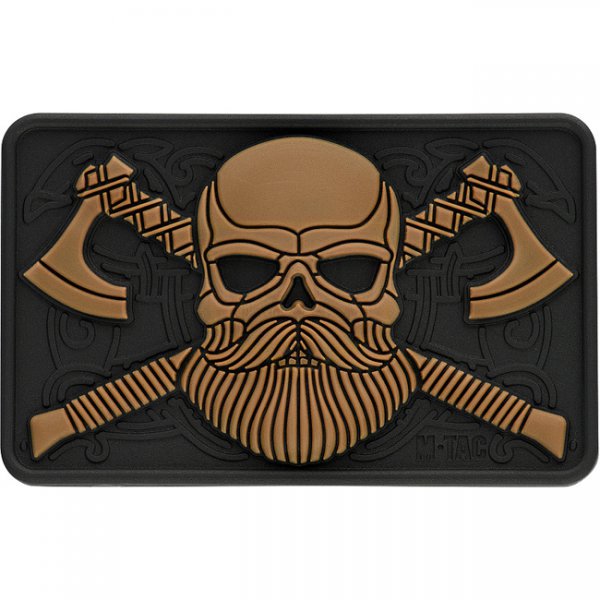 M-Tac Bearded Skull 3D Rubber Patch - Coyote