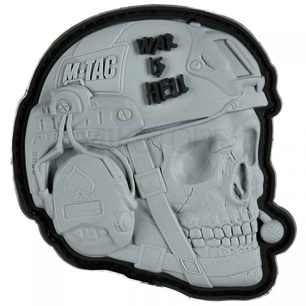 M-Tac War is Hell 3D Rubber Patch - Grey