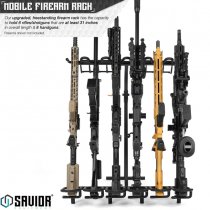 Savior Equipment Mobile Firearm Rack Stand 6 Rifles & 8 Pistols - Black