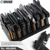 Savior Equipment Pistol Rack 12 Slots - Grey