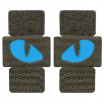 M-Tac Blue Tiger Eyes Laser Cut Patch - Ranger Green