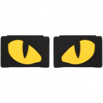 M-Tac Yellow Tiger Eyes Laser Cut Patch - Black