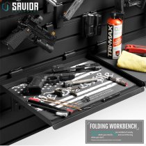 Savior Equipment Wall Rack System Folding Workbench - Black