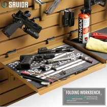 Savior Equipment Wall Rack System Folding Workbench - RAL 8000