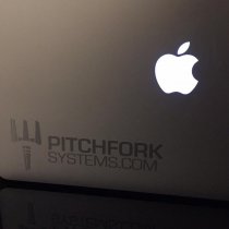 Pitchfork The Brand Sticker Small - Urban Grey