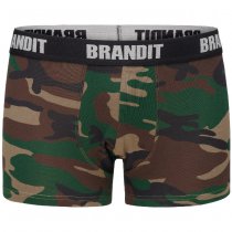 Brandit Boxershorts Logo 2-pack - Woodland / Dark Camo - 3XL