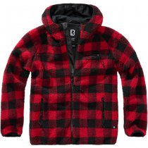 Brandit Teddyfleece Worker Jacket - Red / Black - XL