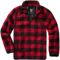 Brandit Teddyfleece Troyer - Red / Black - 2XL