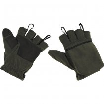 MFH Fleece Gloves Pull Loops - Olive - 2XL