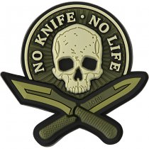 M-Tac No Knife No Life 3D Rubber Patch - Olive